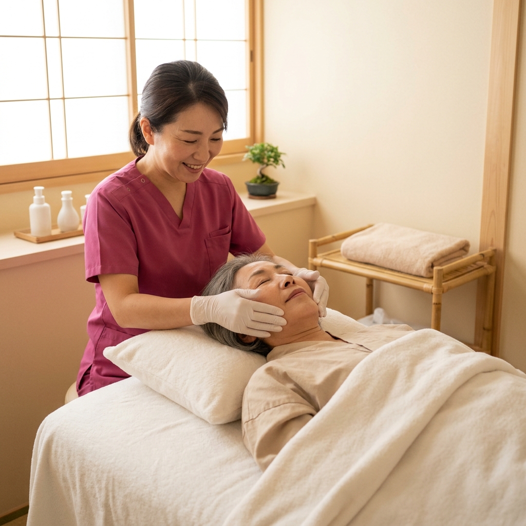 口腔機能コンディショニングの施術風景